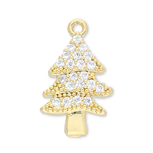 Brass TQ Metall Anh&auml;nger Weihnachtsbaum Gold-transparent
