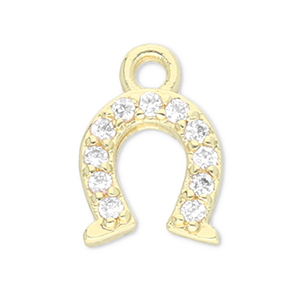 Brass TQ Metall Anh&auml;nger Hufeisen Gold-transparent