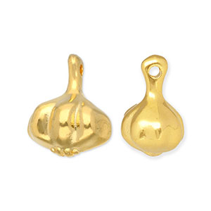 Metall Anh&auml;nger DQ Knoblauch Gold (Nickelfrei)