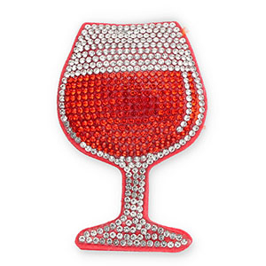 Statement hangers mit Strass Weinglas Orange-crystal-coral red