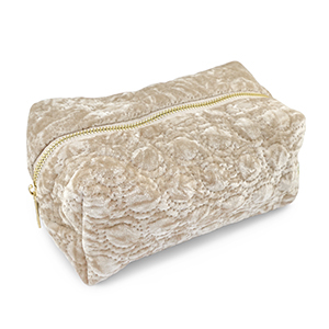 BY31&reg; Etui Sammt mit gestickten Kreisen Beige