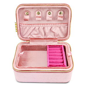 BY31&reg; Schmucksuitcase Sammt Vintage pink-fuchsia