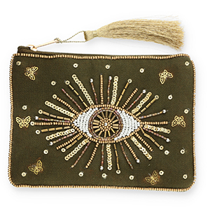 Etui Auge der Vorsehung Dark olive green-gold-white