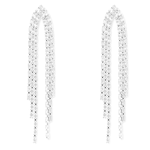 Eco-brass&reg; (nachaltiges Messing) Ohrringe / Ohrstecker mit Zirkonia Silver-crystal