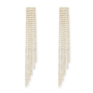Eco-brass&reg; (nachaltiges Messing) Ohrringe / Ohrstecker mit Strass Gold-crystal