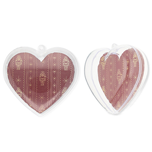 Transparenter Schmuck Herz Transparent-port red-beige
