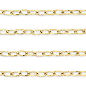 Stainless Steel - Rostfrei Stahl Schmuckzubeh&ouml;r Gliederkette Oval Gold