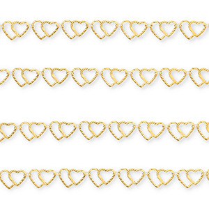 Stainless Steel - Rostfrei Stahl Schmuckzubeh&ouml;r Gliederkette Herzen Gold