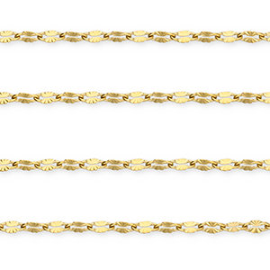 Stainless Steel - Rostfrei Stahl Schmuckzubeh&ouml;r Gliederkette Oval Gold