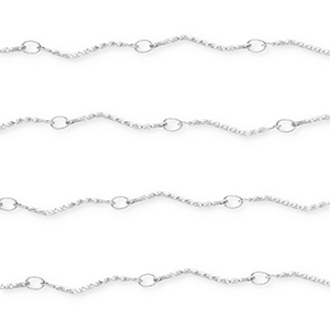 Stainless Steel - Rostfrei Stahl Schmuckzubeh&ouml;r Gliederkette Wellenf&ouml;rmig Silver