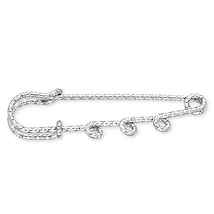 Stainless Steel - Rostfrei Stahl Schmuckzubeh&ouml;r Sicherheitsnadel mit 3 &Ouml;sen Silver
