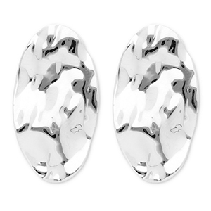 Ohrringe aus Stainless Steel - Rostfreiem Stahl Ohrstecker Oval Silver