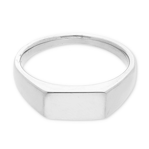 Ringe aus Stainless Steel - Rostfreiem Stahl mit Rechteck Silver