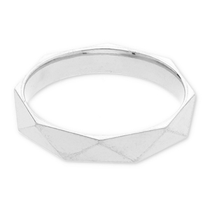 Ringe aus Stainless Steel - Rostfreiem Stahl Facett geschliffen Silver
