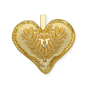 Trendy-Anh&auml;nger Herz mit Blattmuster Gold