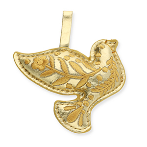 Trendy-Anh&auml;nger Vogel mit Blumemuster Gold