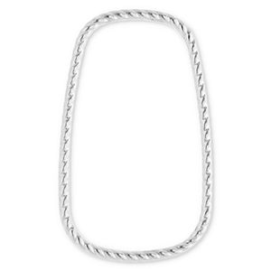 Stainless Steel - Rostfrei Stahl Schmuckzubeh&ouml;r Zwischenst&uuml;ck Rechteck Silver