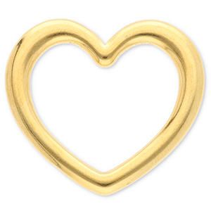 Stainless Steel - Rostfrei Stahl Schmuckzubeh&ouml;r Zwischenst&uuml;ck Herz Gold