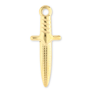 Stainless Steel - Rostfrei Stahl Anh&auml;nger Mini-Dolch Gold