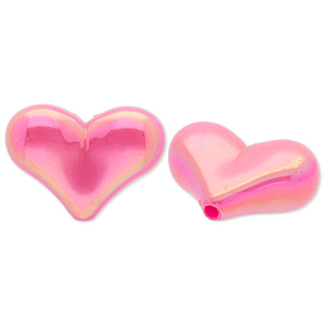 Acrylperlen Herz Dark pink-AB coating