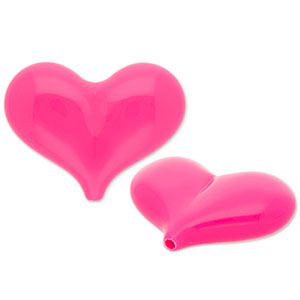 Acrylperlen Herz Dark pink