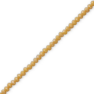 Top Glas Facett Perlen 4x3 mm rondellen Light brown-pearl shine coating