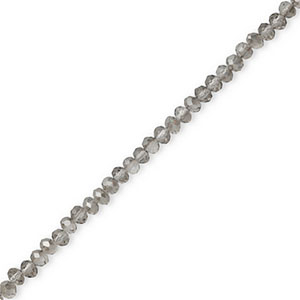 Top Glas Facett Perlen 4x3 mm rondellen Grey-pearl shine coating