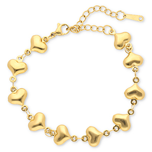 Armb&auml;nder aus Stainless Steel - Rostfreiem Stahl Herz Gold