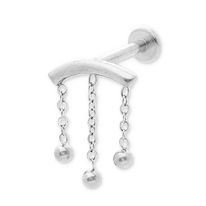 Ohrpiercing aus Stainless Steel - Rostfreiem Stahl Bogen mit Kugeln Silver