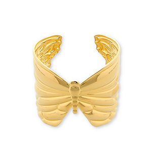 Armb&auml;nder aus Stainless Steel - Rostfreiem Stahl Bangle Schmetterling Gold