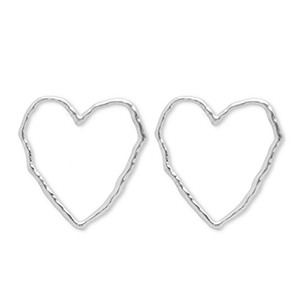 Ohrringe aus Stainless Steel - Rostfreiem Stahl Ohrstecker Herz Silver