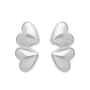 Ohrringe aus Stainless Steel - Rostfreiem Stahl Ohrstecker Herzen Silver