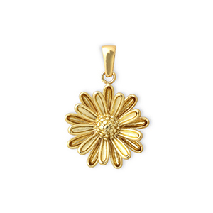 Stainless Steel - Rostfrei Stahl Anh&auml;nger Blume Gold