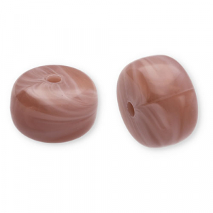 Acrylperlen Disc Taupe brown-white