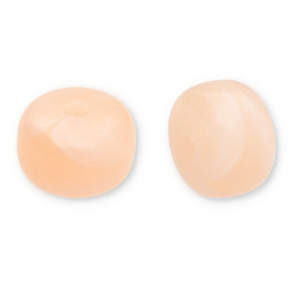 Acrylperlen Disc Peach orange-white