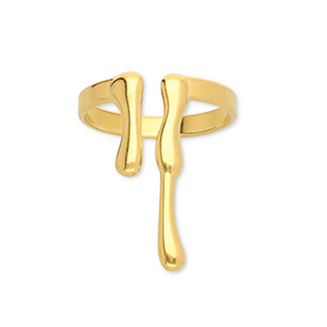 Ringe aus Stainless Steel - Rostfreiem Stahl Tropfen Gold