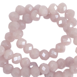 Top Glas Facett Perlen 3x2 mm rondellen Lavender fog-pearl shine coating