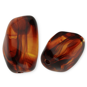 Acrylperlen Rechteck Orange brown