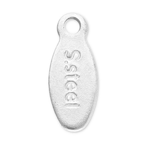 Stainless Steel - Rostfrei Stahl Schmuckzubeh&ouml;r Schmuck-Logo-Pl&auml;ttchen "S.steel" Silver