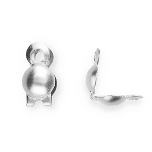 Stainless Steel - Rostfrei Stahl Schmuckzubeh&ouml;r Kalotten 3.2 mm Silver