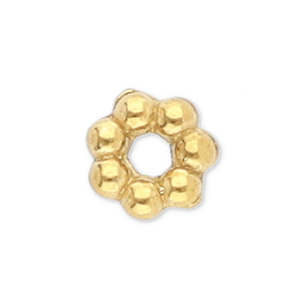Stainless Steel - Rostfrei Stahl Perlen Spacer Bali Ring 3 mm Gold