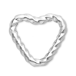 Stainless Steel - Rostfrei Stahl Schmuckzubeh&ouml;r Zwischenst&uuml;ck Herz Silver