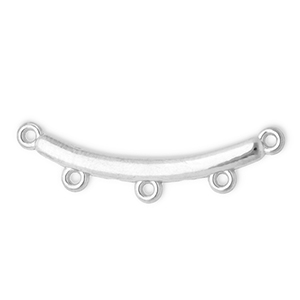Stainless Steel - Rostfrei Stahl Schmuckzubeh&ouml;r Zwischenst&uuml;ck Bogen mit 3 &Ouml;sen Silver