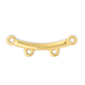 Stainless Steel - Rostfrei Stahl Schmuckzubeh&ouml;r Zwischenst&uuml;ck Bogen mit 2 &Ouml;sen Gold