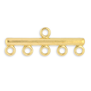 Stainless Steel - Rostfrei Stahl Schmuckzubeh&ouml;r Anh&auml;nger mit 5 &Ouml;sen Gold