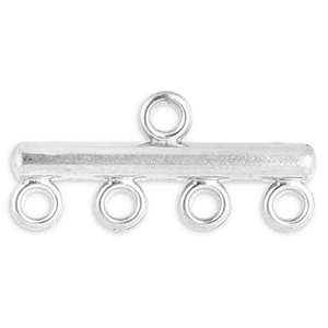 Stainless Steel - Rostfrei Stahl Schmuckzubeh&ouml;r Anh&auml;nger mit 4 &Ouml;sen Silver