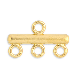 Stainless Steel - Rostfrei Stahl Schmuckzubeh&ouml;r Anh&auml;nger mit 3 &Ouml;sen Gold