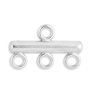 Stainless Steel - Rostfrei Stahl Schmuckzubeh&ouml;r Anh&auml;nger mit 3 &Ouml;sen Silver