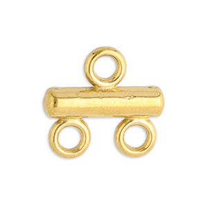 Stainless Steel - Rostfrei Stahl Schmuckzubeh&ouml;r Anh&auml;nger mit 2 &Ouml;sen Gold