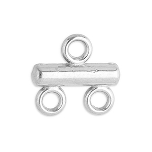 Stainless Steel - Rostfrei Stahl Schmuckzubeh&ouml;r Anh&auml;nger mit 2 &Ouml;sen Silver